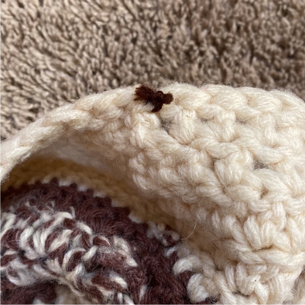 VTG Handmade Handknit Knitted Crochet Beret Pom - Picture 8 of 8
